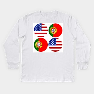 Portuguese American Kids Long Sleeve T-Shirt